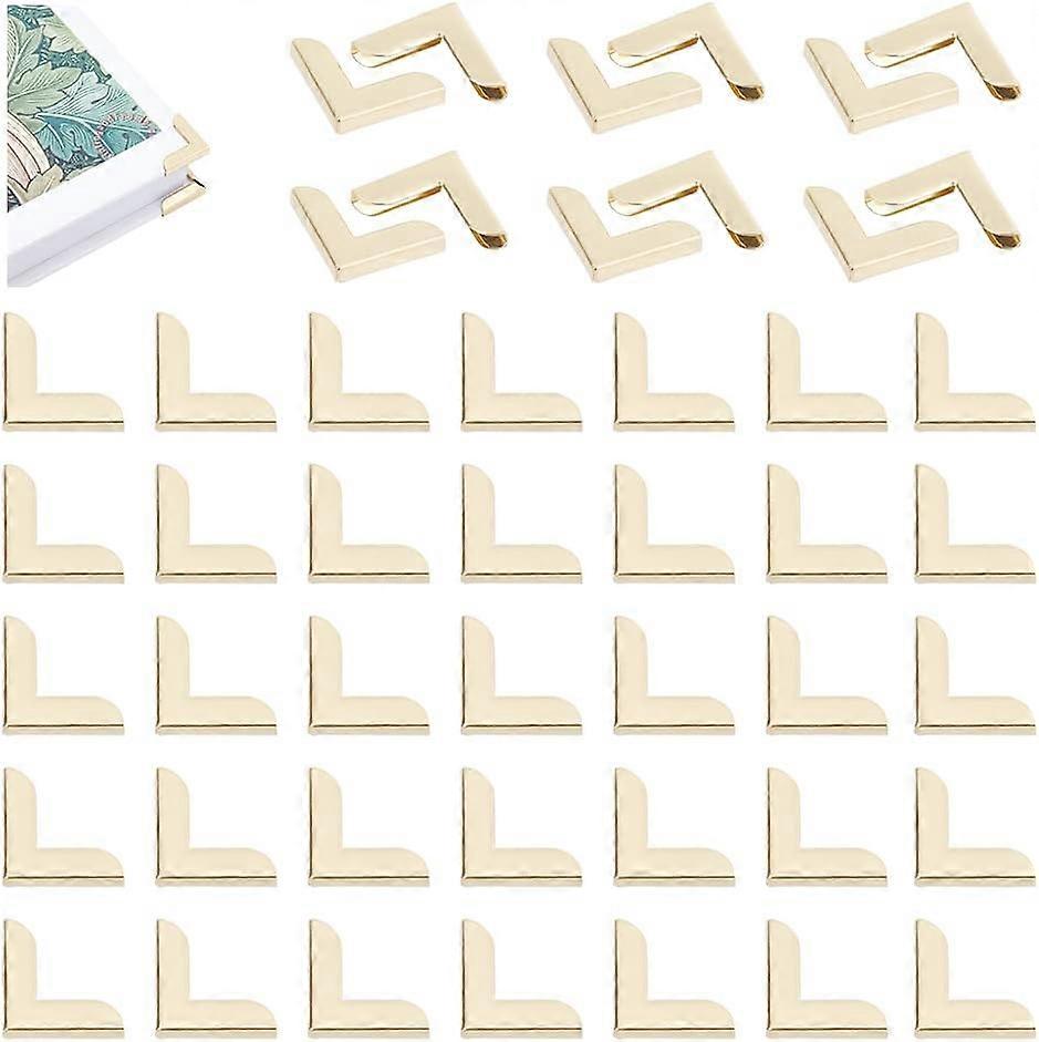 200Pcs Scrapbooking Photo Mounting Corners Book Albums Menus Notebook Folder File Corner Protectors for Scrapbooking Photo Album Diary Golden