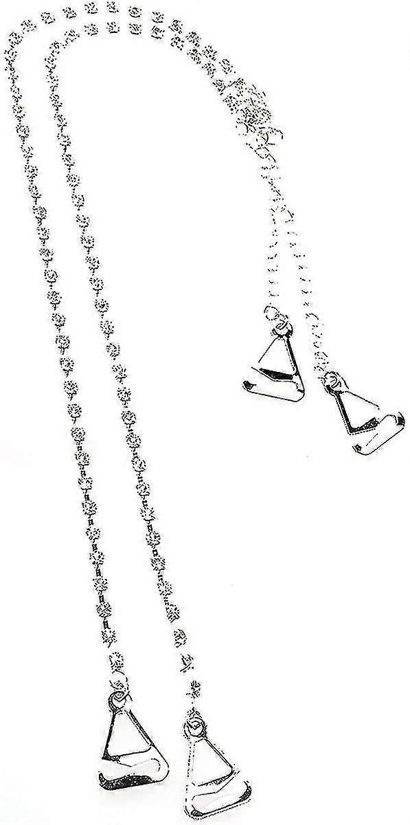 Fast Delivery 1 Pair Of Adjustable Bra Straps With Metal Hooks And Rhinestones