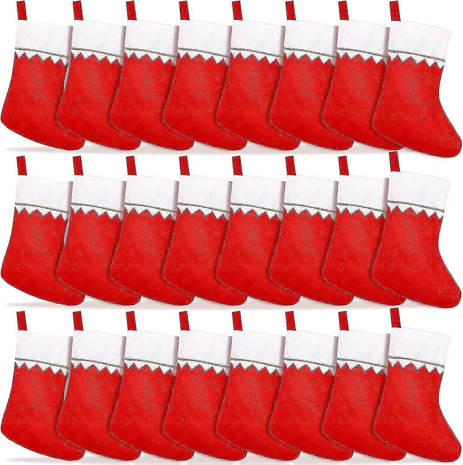 24-pack julstrumpor i bulk, 15 tum, röda filtjulstrumpor, stora julstrumpor för jul