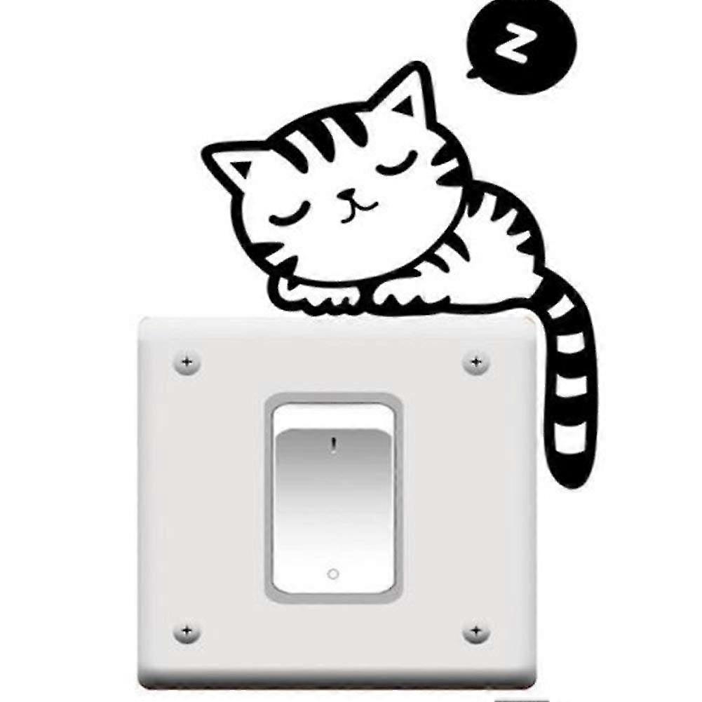 Light Switch Wall Sticker - Sleeping Cat Design - Popular Result
