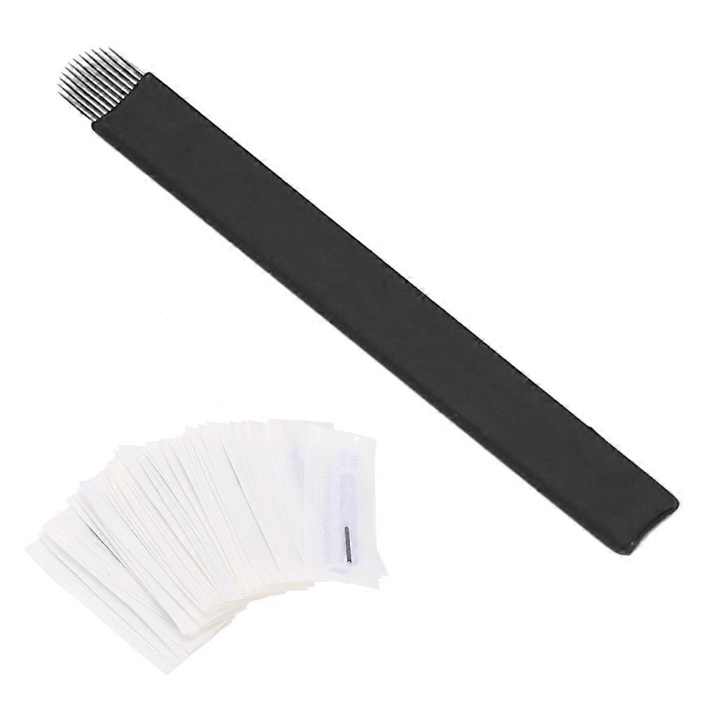 50pcs 0.18mm Microblading Needles Eyebrow Tattoo SemiPermanent Needle Blade(U‑Shape 12 Pin )