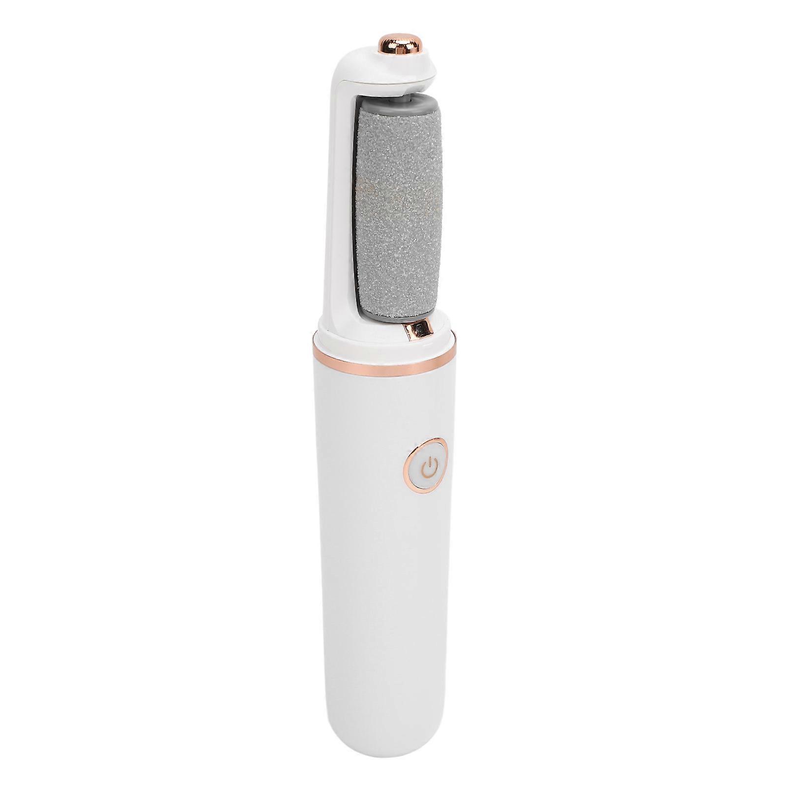 Electric Foot Callus Remover Rechargeable Professional Pedicure Tools Foot File Set with 2 Different Roller Heads White