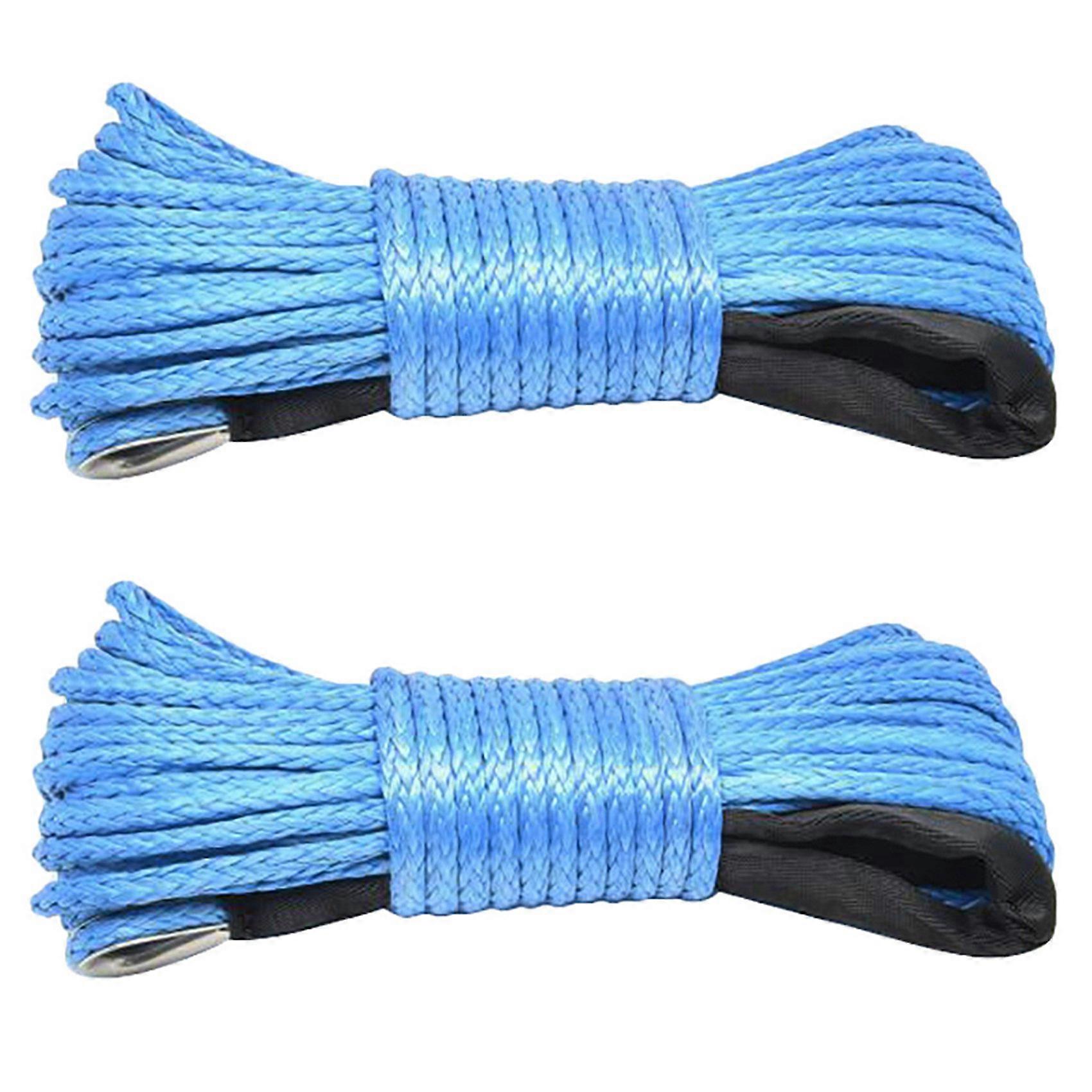 2X 7700Lbs Electric Winch Rope Nylon Rope High Strength Fiber Rope 6mmx15M Car Trailer Rope Trailer