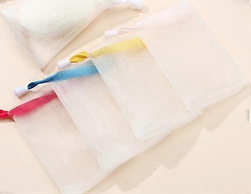 5PCS Handmade Soap Foaming Net Foaming Net Facial Cleanser Cleansing Net Face Soap Bag Foamer 9.5*15cm Random Color