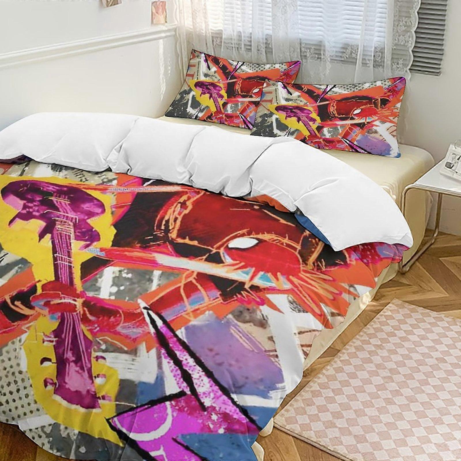 SQ5 Spider-Man 3-Piece Twin Bed Set - Includes 1 Single Quilt And 2 Pillow Cases Bedding - Fade Resistant Microfiber HZ5