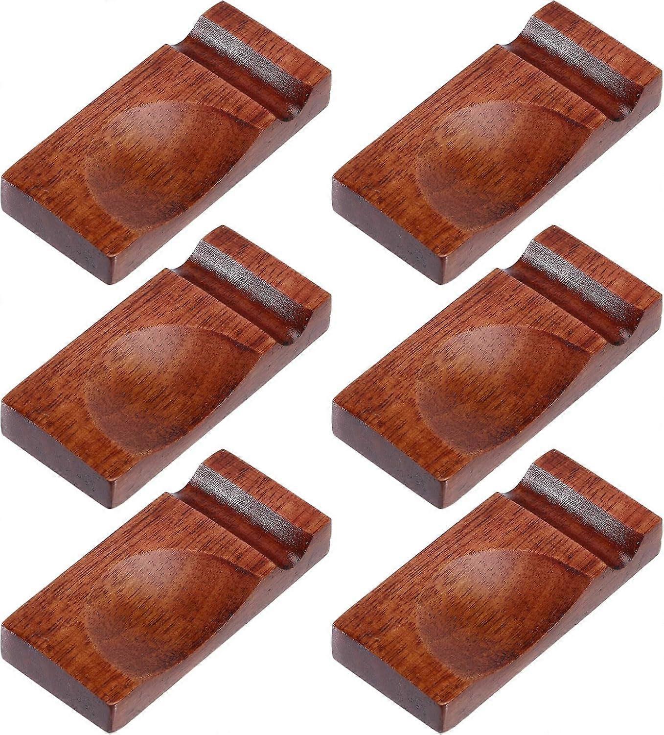 6pcs Wooden Chopstick Rests Set Chopsticks Rest Stands Spoon Holder Chopstick Rack Restraurant Hotel Creative Spoon Fork Stand Dinning Home Room Party