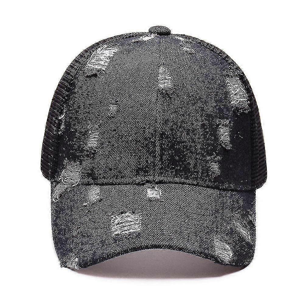 Denim Mesh Baseball Cap Breathable Rear Opening