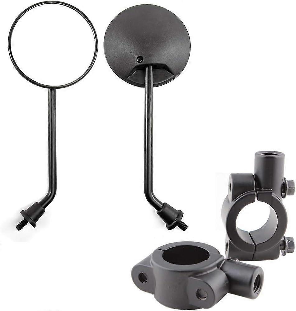 Motorcycle Side Mirror Round 10 mm Black Handlebar Mirror for Motorcycle Bicycle