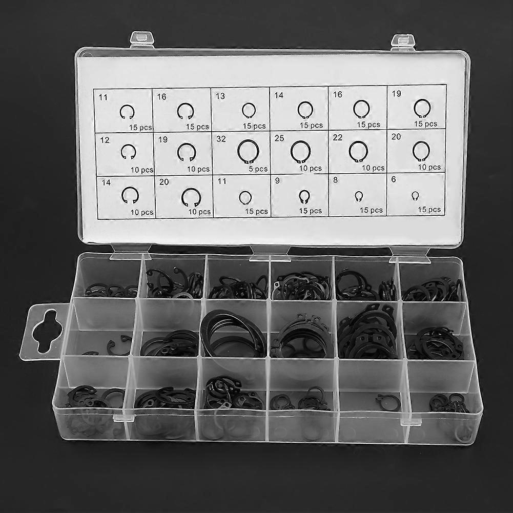 Snap Retaining Ring Circlip Assortment Box Set 18 Sizes - 225pcs Internal & External