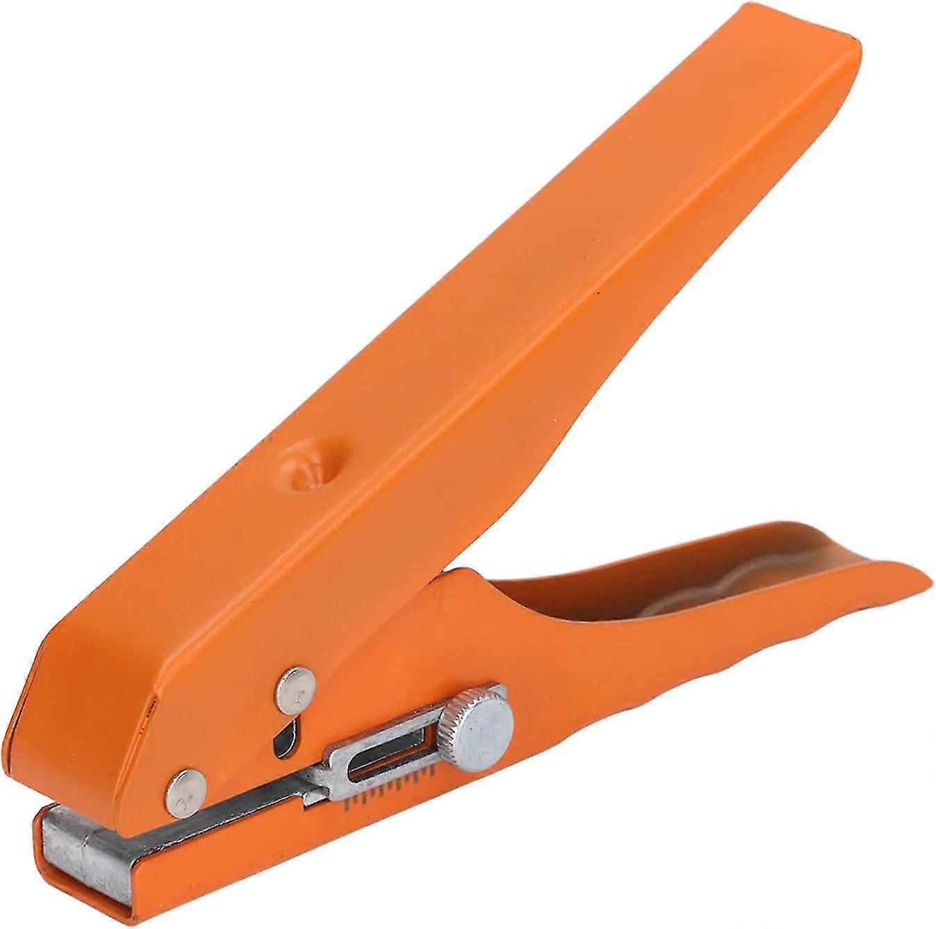 Single Hole Puncher 8mm/0.3 Inch, Heavy Duty Handheld for Paper, Plastic, Edge Banding, ID Card, Label - Portable Orange Zekai