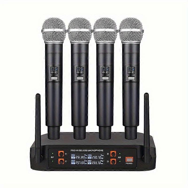 LMBGM D4 Pro trådløst mikrofonsystem - 4 håndholdte mikrofoner til scene, konference, karaoke og bryllupper