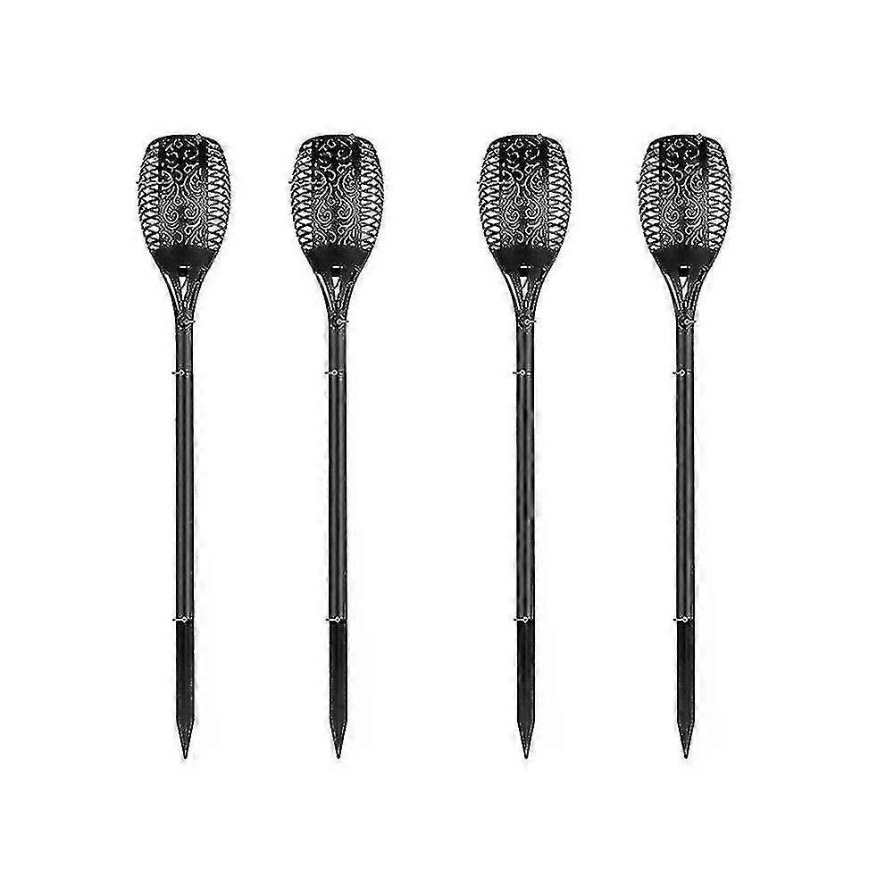 4pcs לפיד שמש להבה רוקדת אור לד מהבהב גן מהבהב מנורת להבה