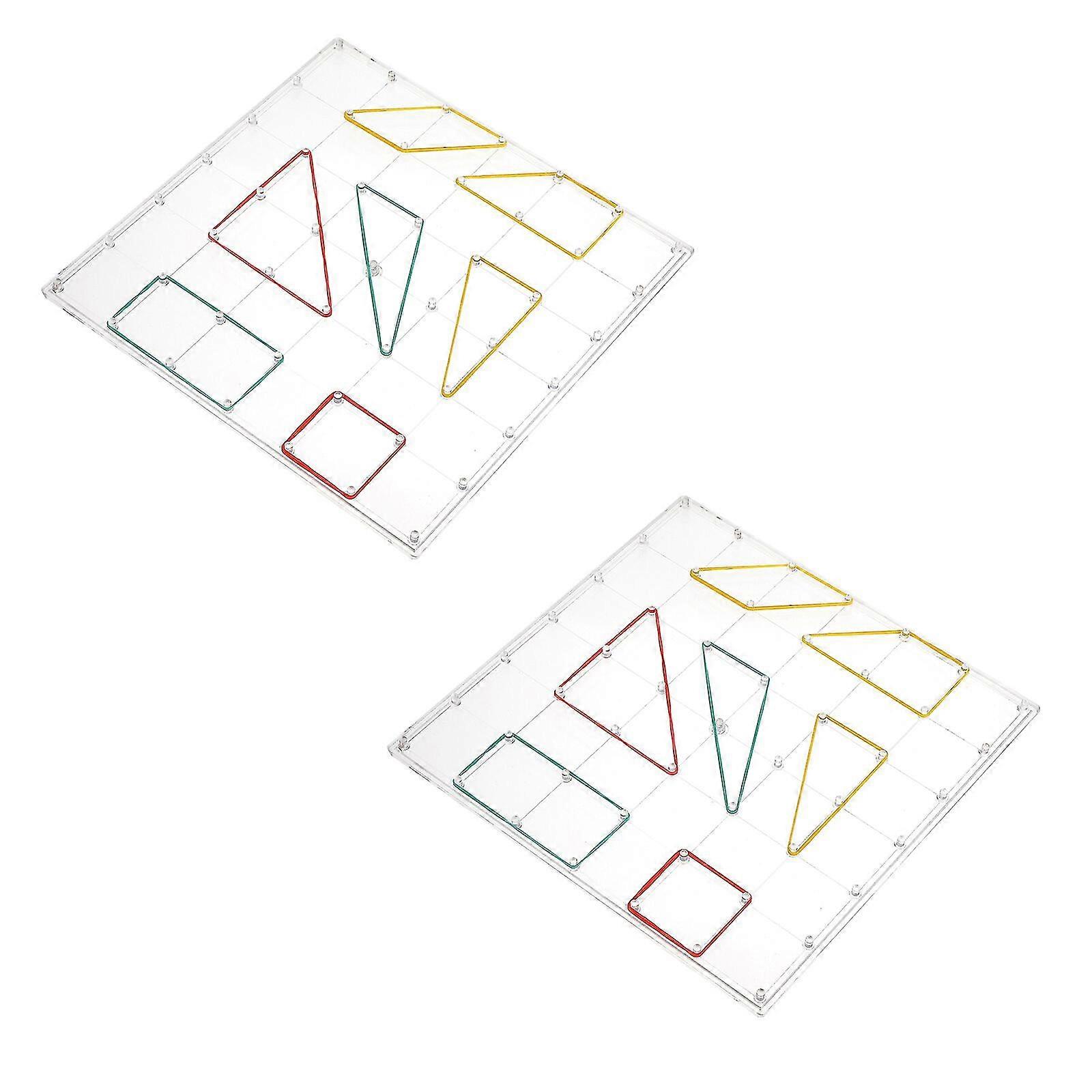 2pcs Primary Mathematics Nail Plate Geometry Learning Accessory Geoboard For Kid