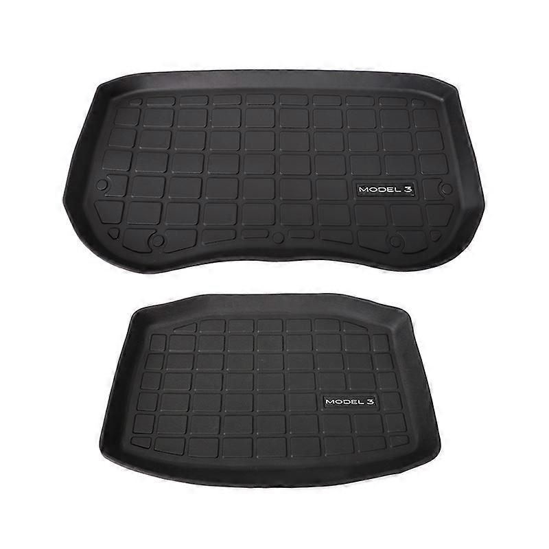 TPE Pad Front Rear Mat for Tesla Model 3 Model Y Mat Accessories Trunk Cargo Tray Floor Mat with Model3 LOGO Trunk Mats