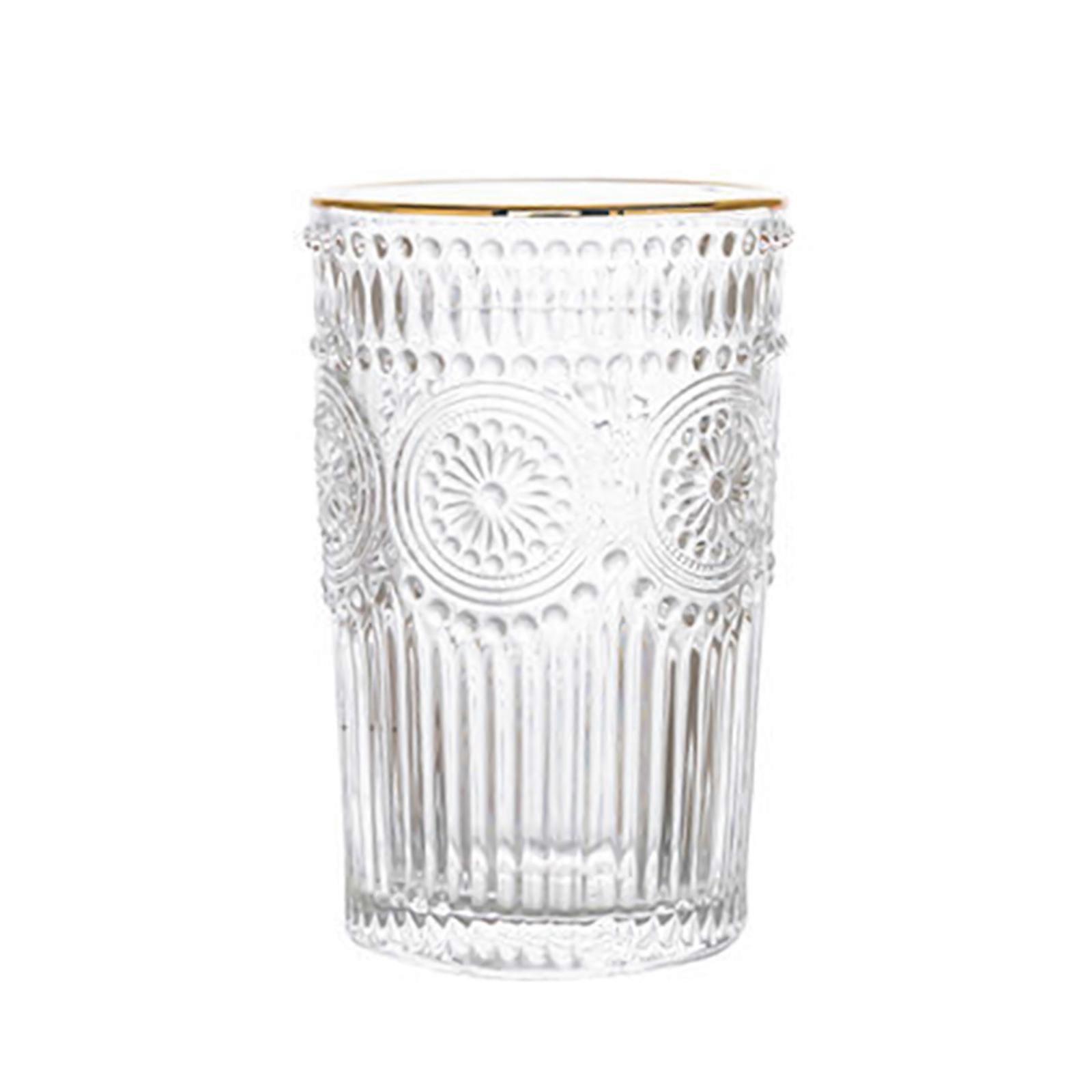 Water Glasses Embossed Designs Drinkware Kitchen Supplies Drinking Glasses