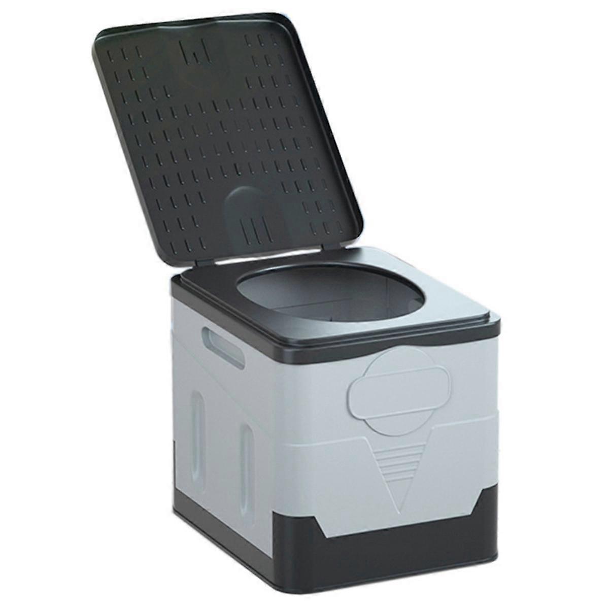 Portable Folding Toilet for Camping Travel Folding Car Emergency Toilet Reusable Toilet Mobile Toilet,Black-Gray