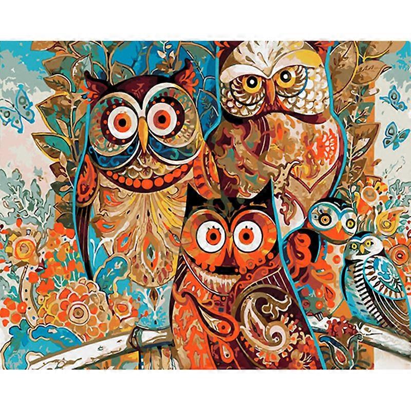 Paint by Numbers DIY Acrylic Paint Kit for Kids and Adults Beginner - 16" x 20" Color Owl Pattern