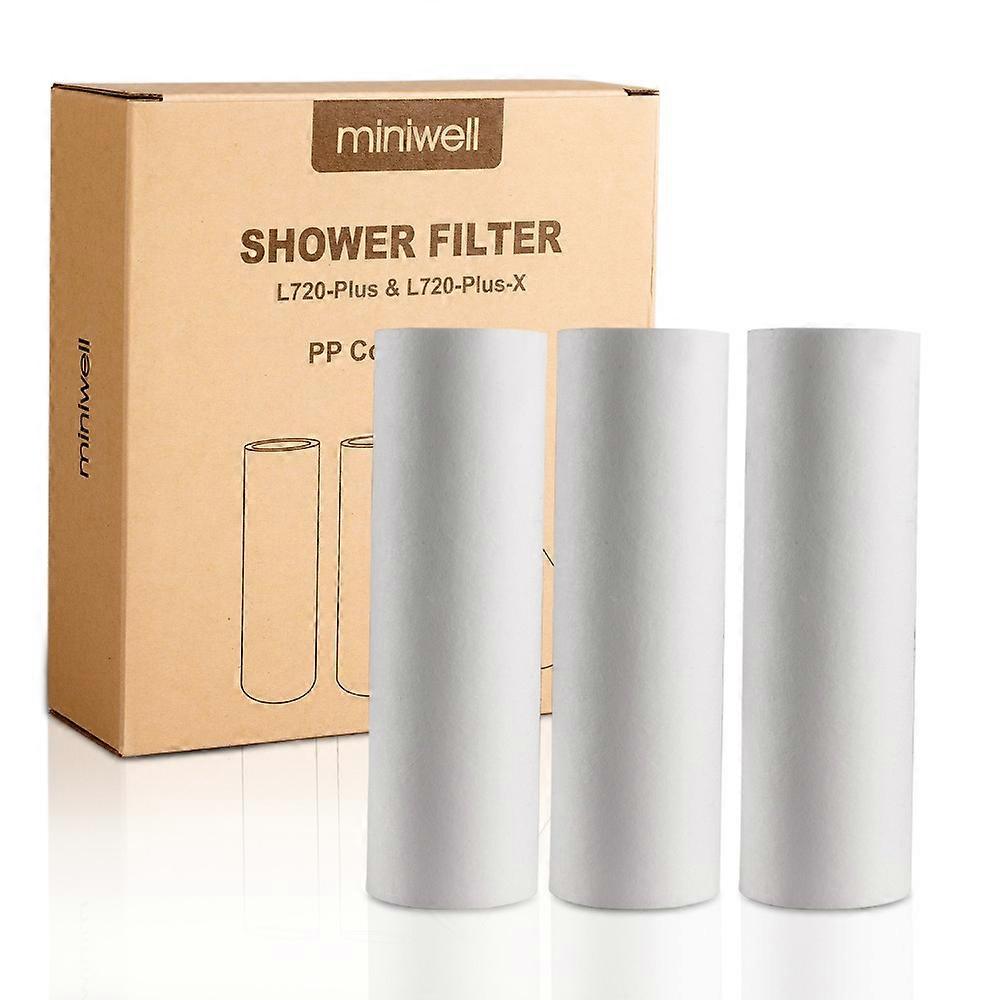 Miniwell PP Cotton Filter Replacement 3 Pc in 1 Pack for Shower Filter L720-PlusIn-