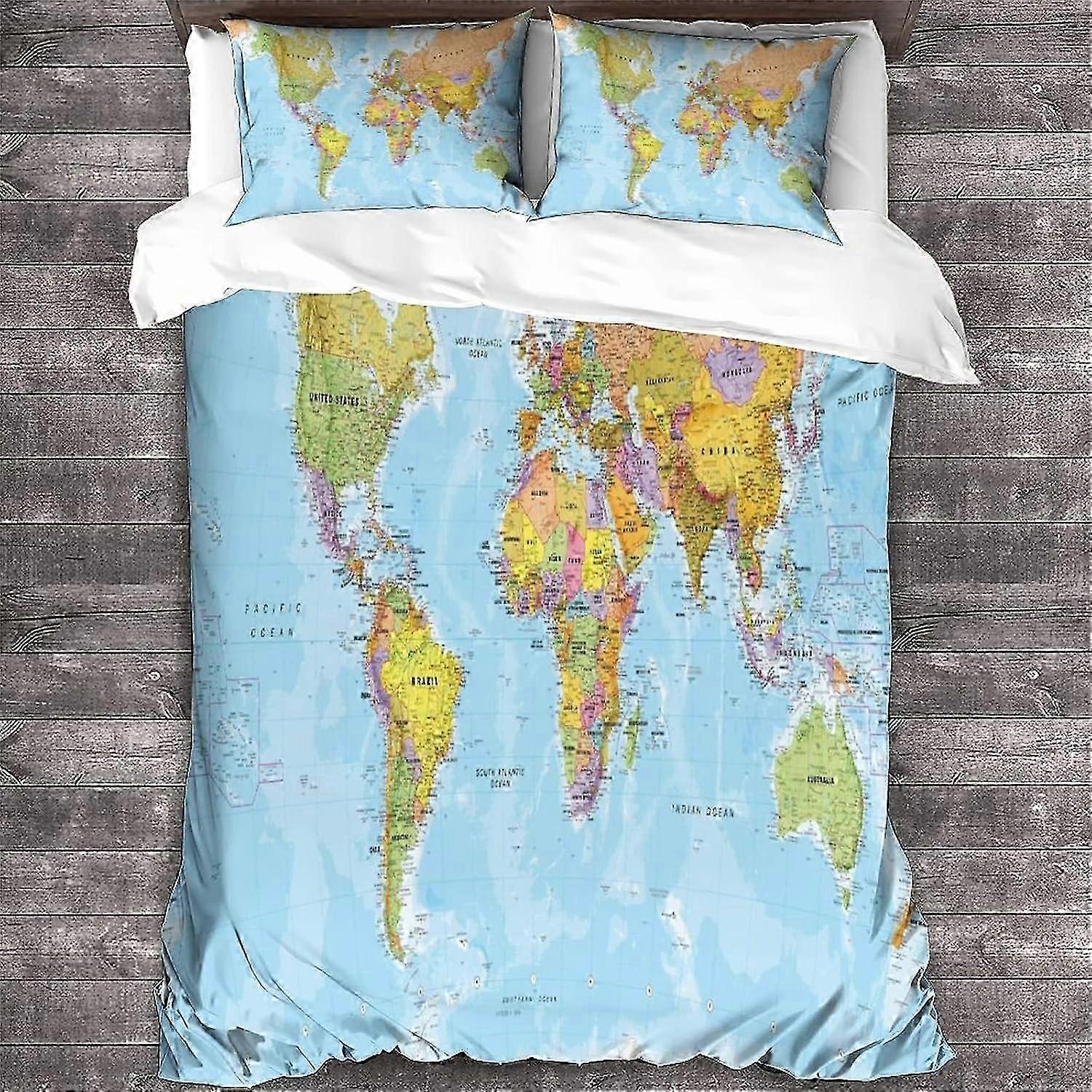 Great Description About World Map Comforter