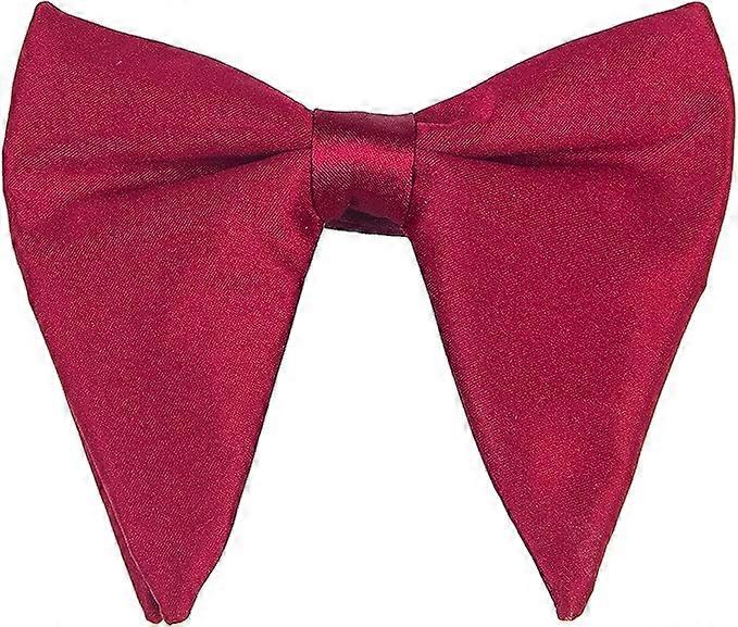 RedMen's Oversized Silk Satin Bow Tie Solid Color