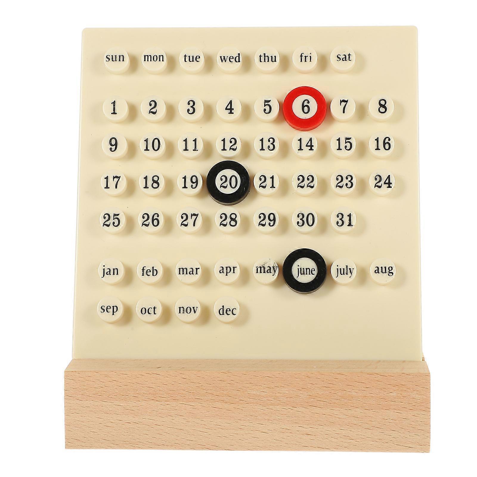 Desktop Perpetual Plastic Calendar with Base Perpetual Calendar Date Display Calendar