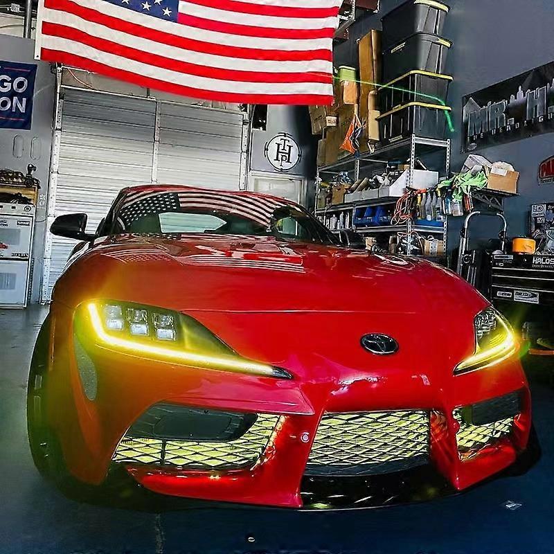 Icedriver pentru Toyota GR Supra A90 A91 CSL Galben DRL RGBW plăci LED multicolore lumini de zi Roșu Albastru Lămâie Chihlimbar RGB