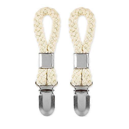 Hanging rope clamp,Braided Cotton Loop Towel Clip with Metal Clamp Multipurpose Cloth Hanger for Home Bathroom Kitchen