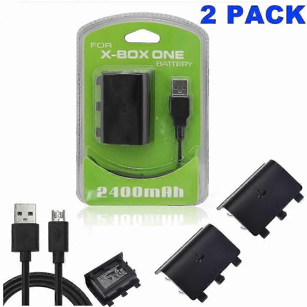 2 X Rechargeable Battery Pack Compatible Xbox One /s  Wireless Controller + Usb Cable