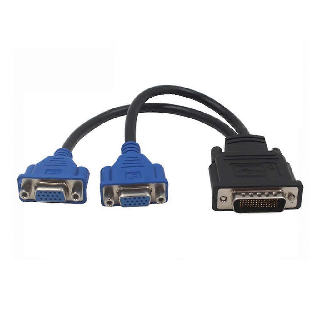 Video Card Adapter Cable DMS-59 Pin to 2 VGA Splitter Good Compatibility