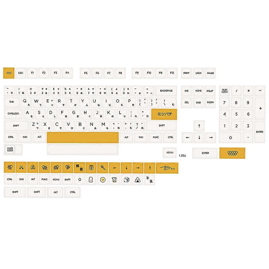 Mechanical Keycaps Honey Milk Theme QX Profile 140 Keys for Cherry MX Switches