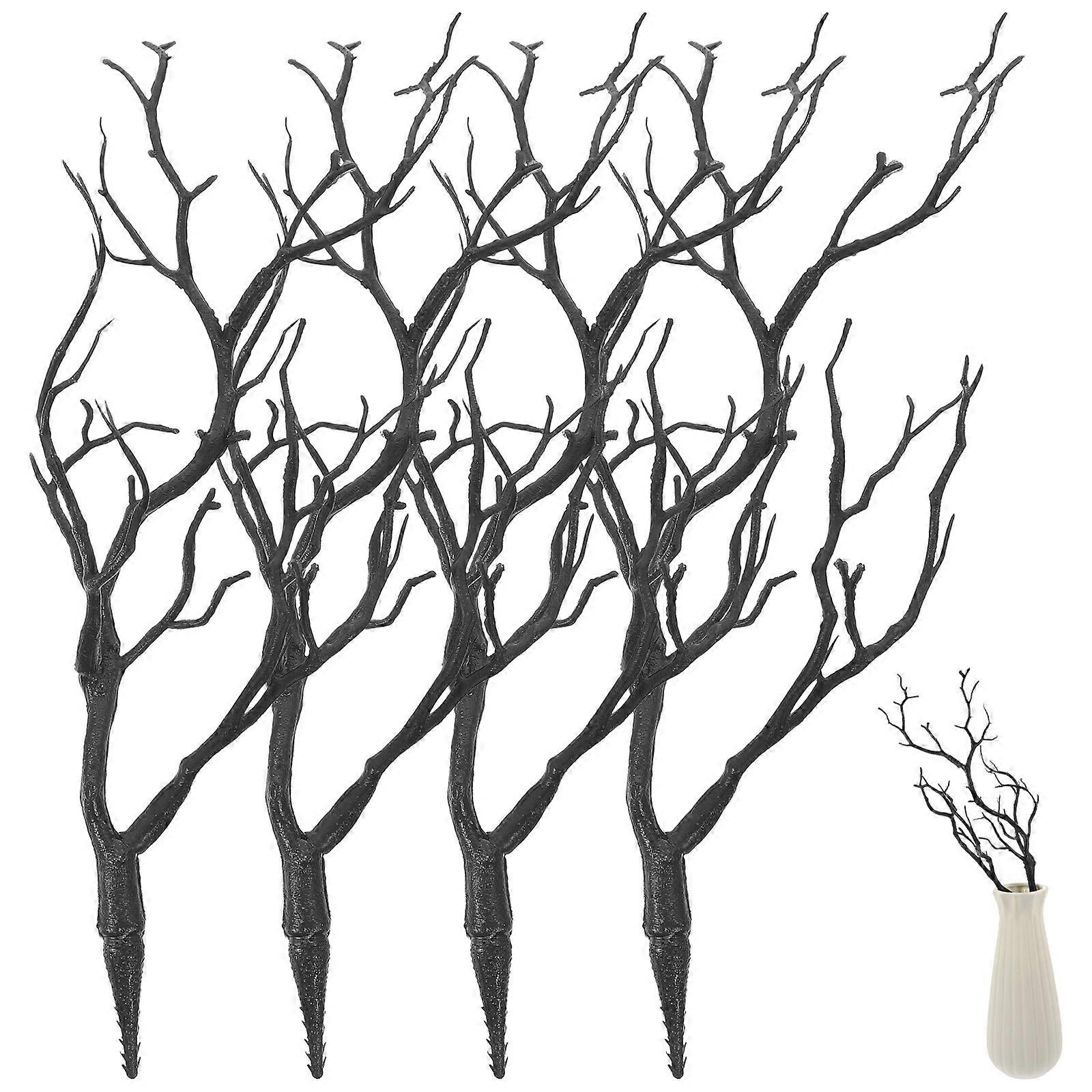 4pcs Artificial Dried Antlers Tree Branches Artificial Branches Decorative Plant Twigs Decors