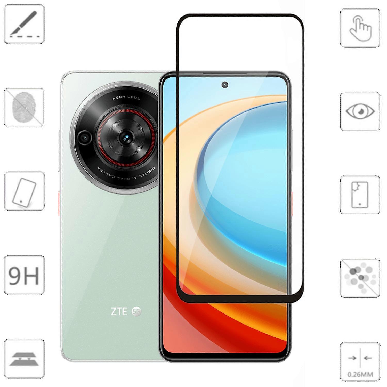 For ZTE Blade A75 5G 1x 3D Premium Display 0.3mm H9 Protective Hard Glass