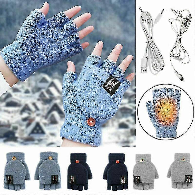 Luvas Elétricas Recarregáveis de Inverno Luvas Fullhalf Finger Warmmer Usb It Tw