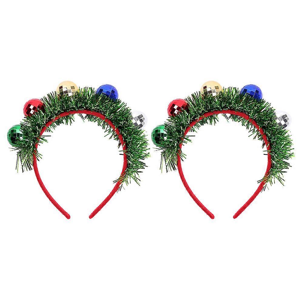 2 db karácsonyi reflektorfény báli fejpánt karácsonyi divat fejfedő ünnepi fejkoszorú fejdísz karácsonyi parti ünnepi bankettre (zöld)