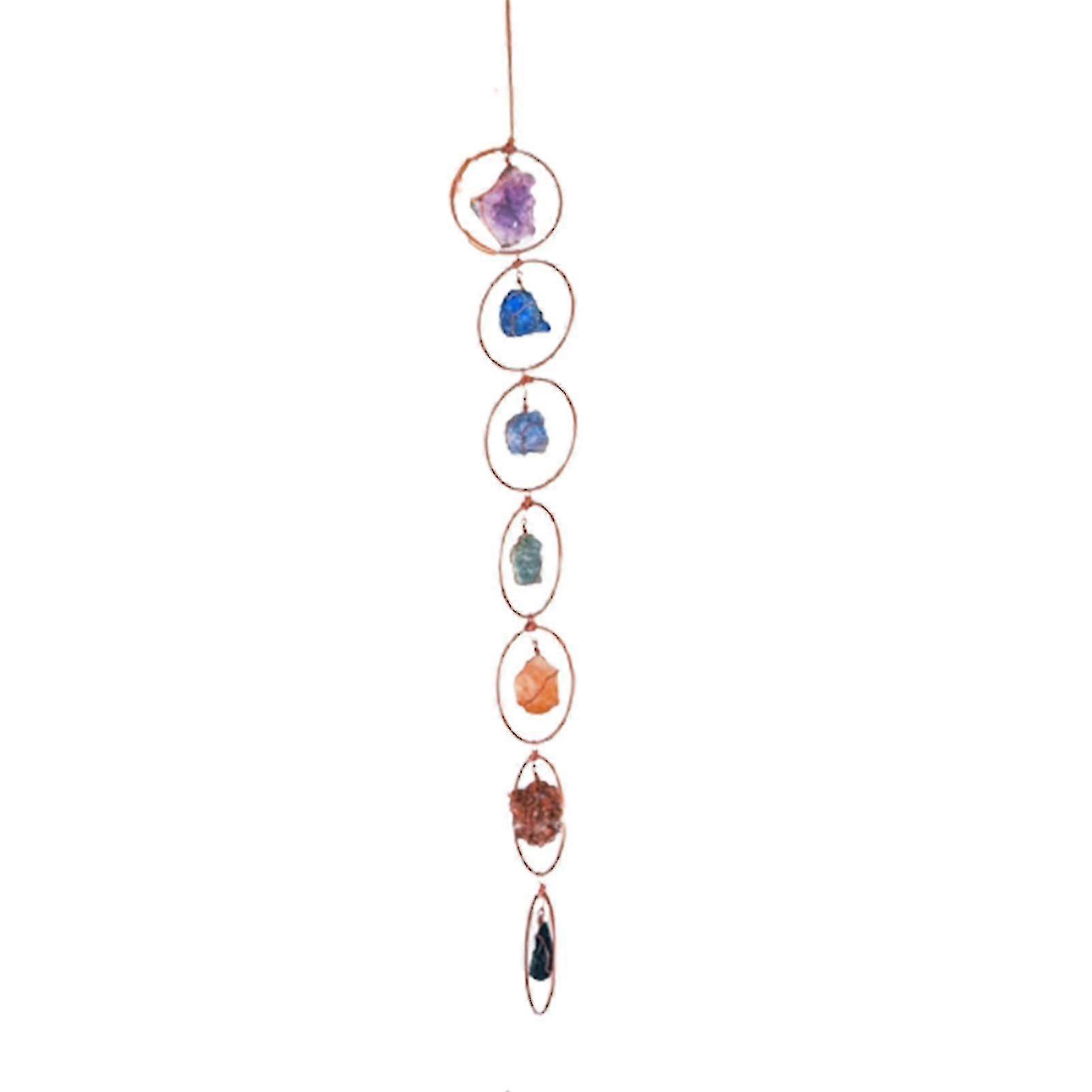 Raw Crystal 7 Chakra Gemstone Wall Decor Irregular Ornament