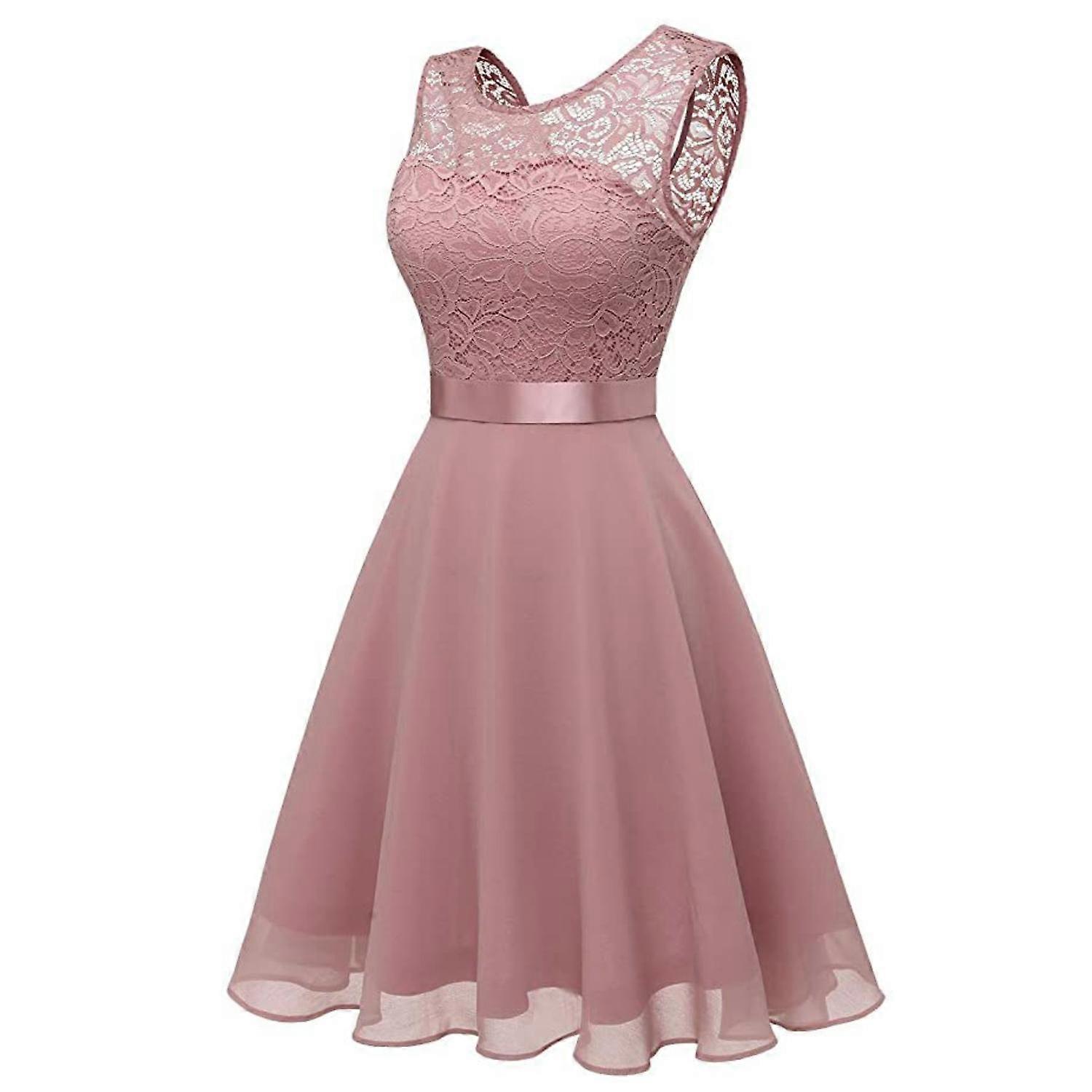 Cocktail Dress, Women's Evening Dress, Elegant, Wedding Dress, Wedding  Guest Dress, Chiffon, Sleeveless, Lace Dress | Fruugo UK