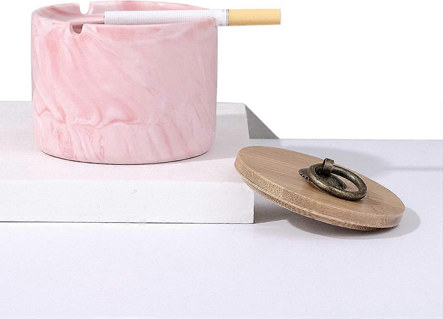 Posacenere, posacenere in ceramica con coperchio, antivento, posacenere per sigarette per uso interno o esterno, posacenere in marmo, portacenere p...