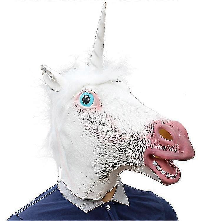 Halloween Unicorn Headgear Latex Mask