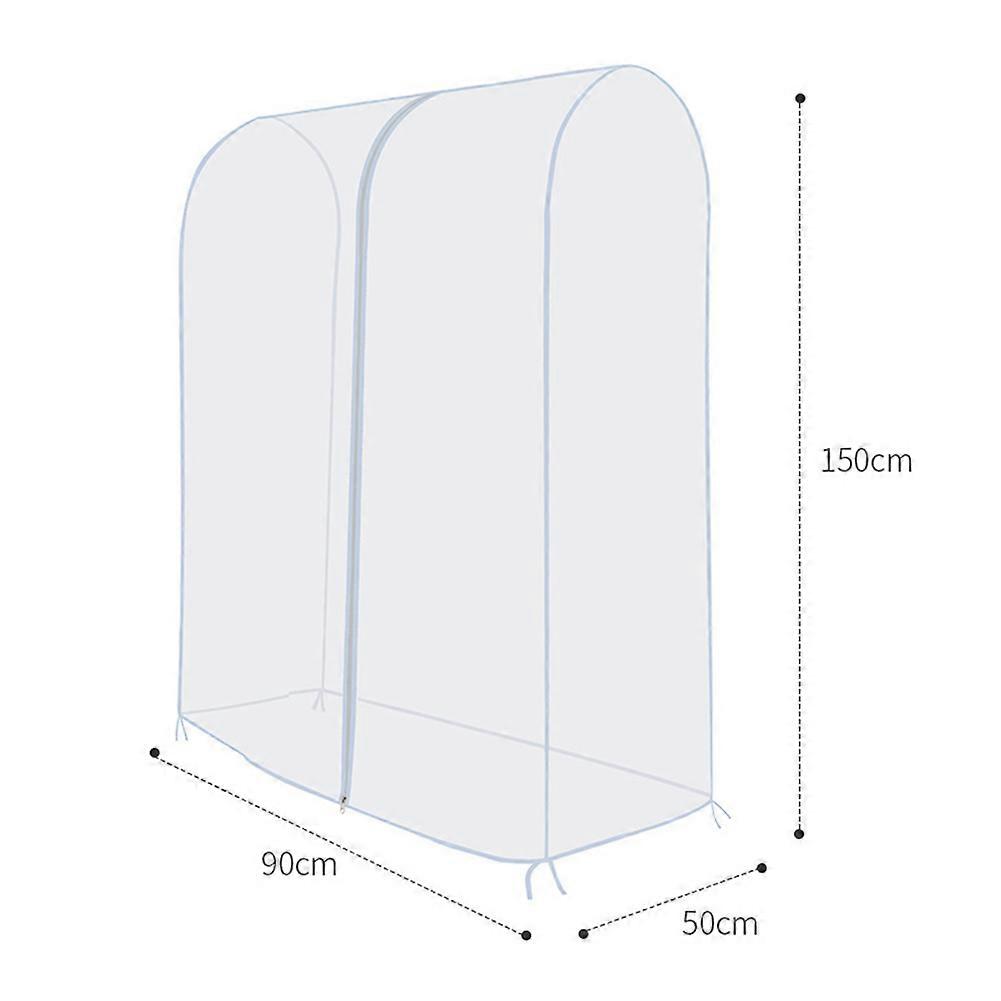 Copertura per appendiabiti Trasparente PEVA Rail Rack Cover Trasparente Zip Abbigliamento Antipolvere
