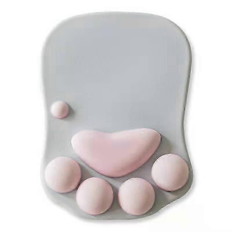 Cat Paw Mouse Pad, Non-slip Ergonomic Gel Mouse Pad With Wrist Rest Light gray