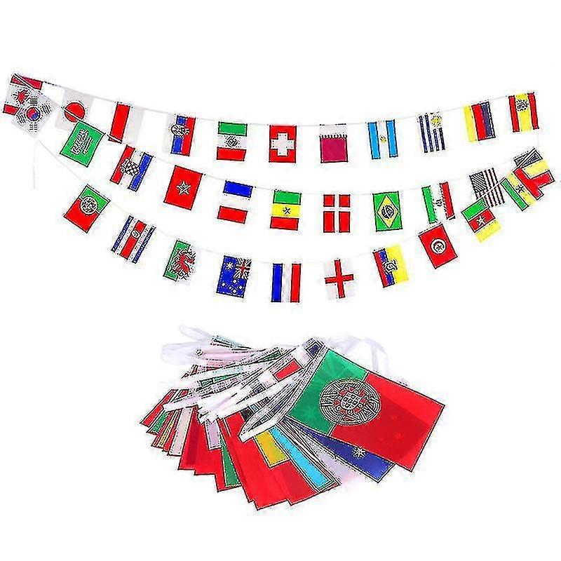 2022 Fifa World Cup All 32 Teams Flags Bunting Football Soccer Banner