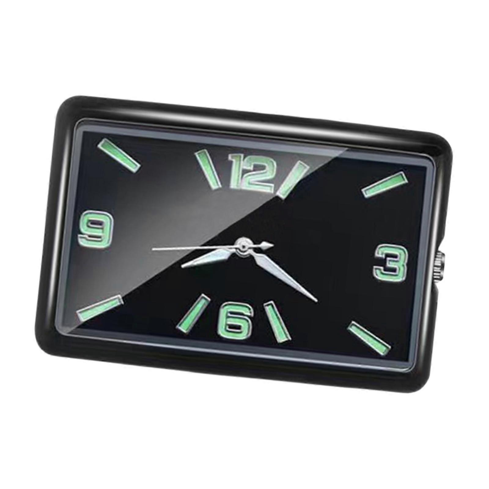 Stick on Dashboard Car Clock Air Vent Clock Home Decor Luminous Clock Analog Silver Horizontal