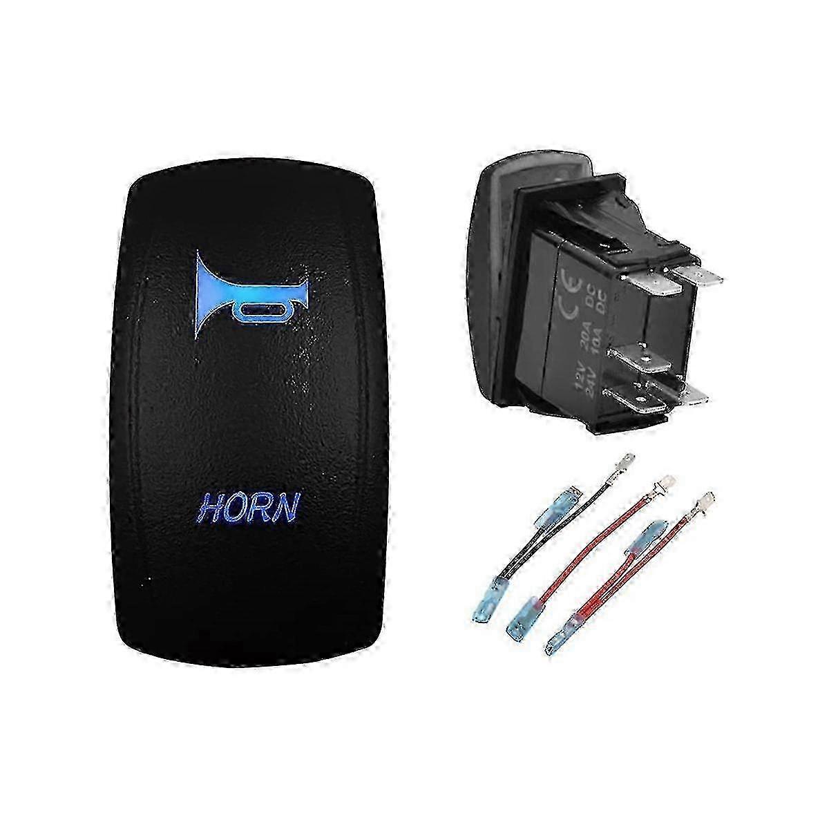 2PCS Boat-Style Rocker Button Horn Switch 5 Feet Single Reset