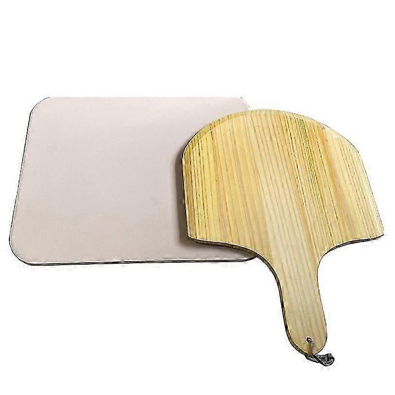Wooden Pizza Board Round With Hand Pizza Baking Tray Pizza Stone Cutting Board Platter Pizza Cake Thickened Paragraph