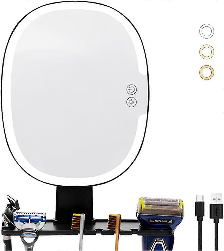 Fogless Rechargeable Shower Mirror with Anti-Fog Technology, Dimmable LED Lighting, and Durable Fog-Free Surface