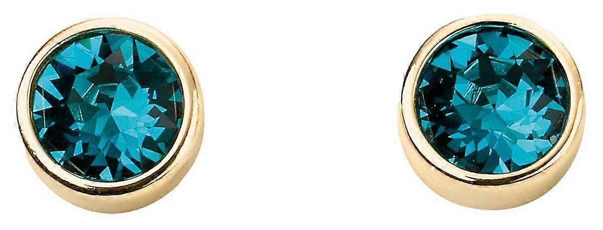 Beginnings December Crystal Birthstone Earrings - Gold/Blue