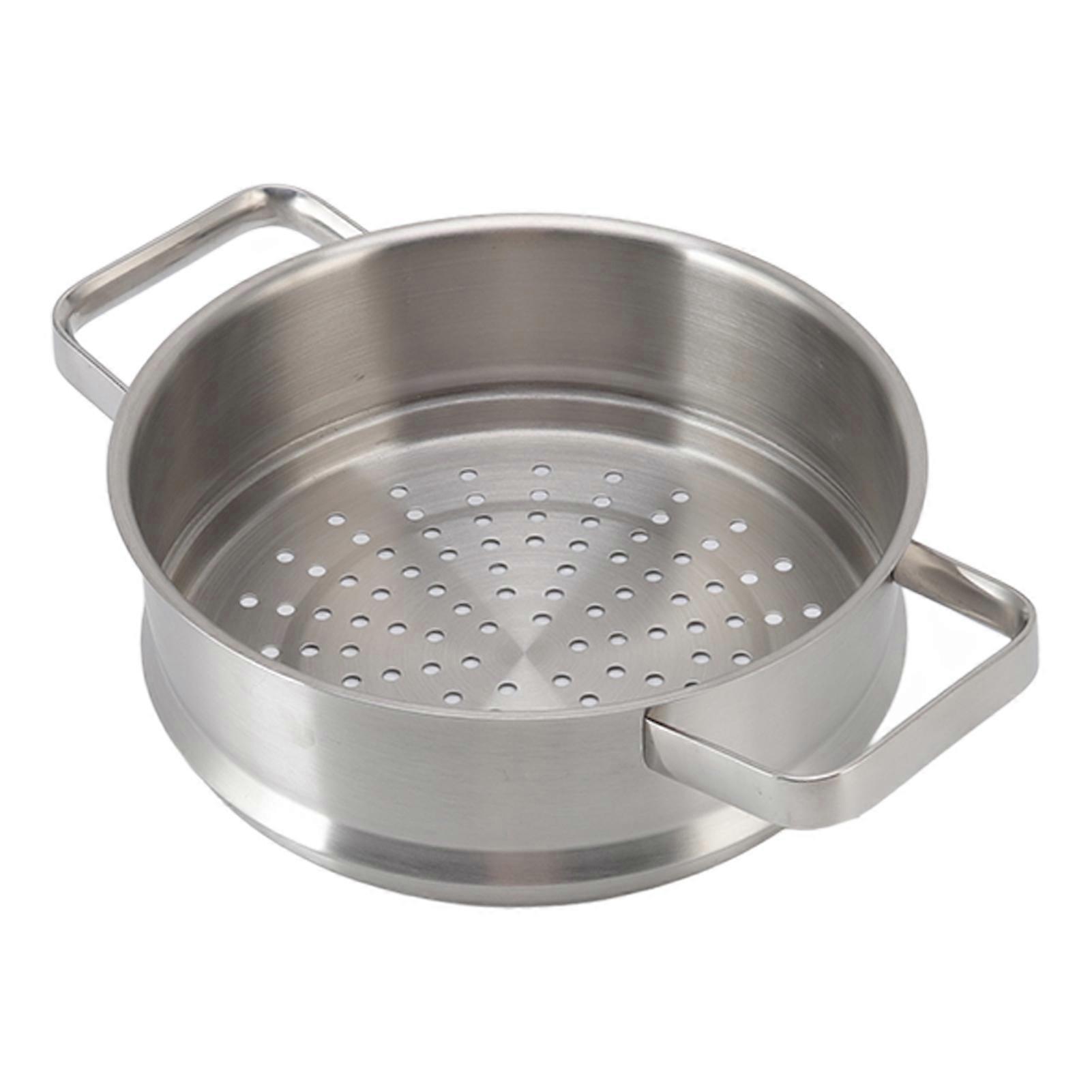304 stainless steel large capacity stackable round steaming tray with handle