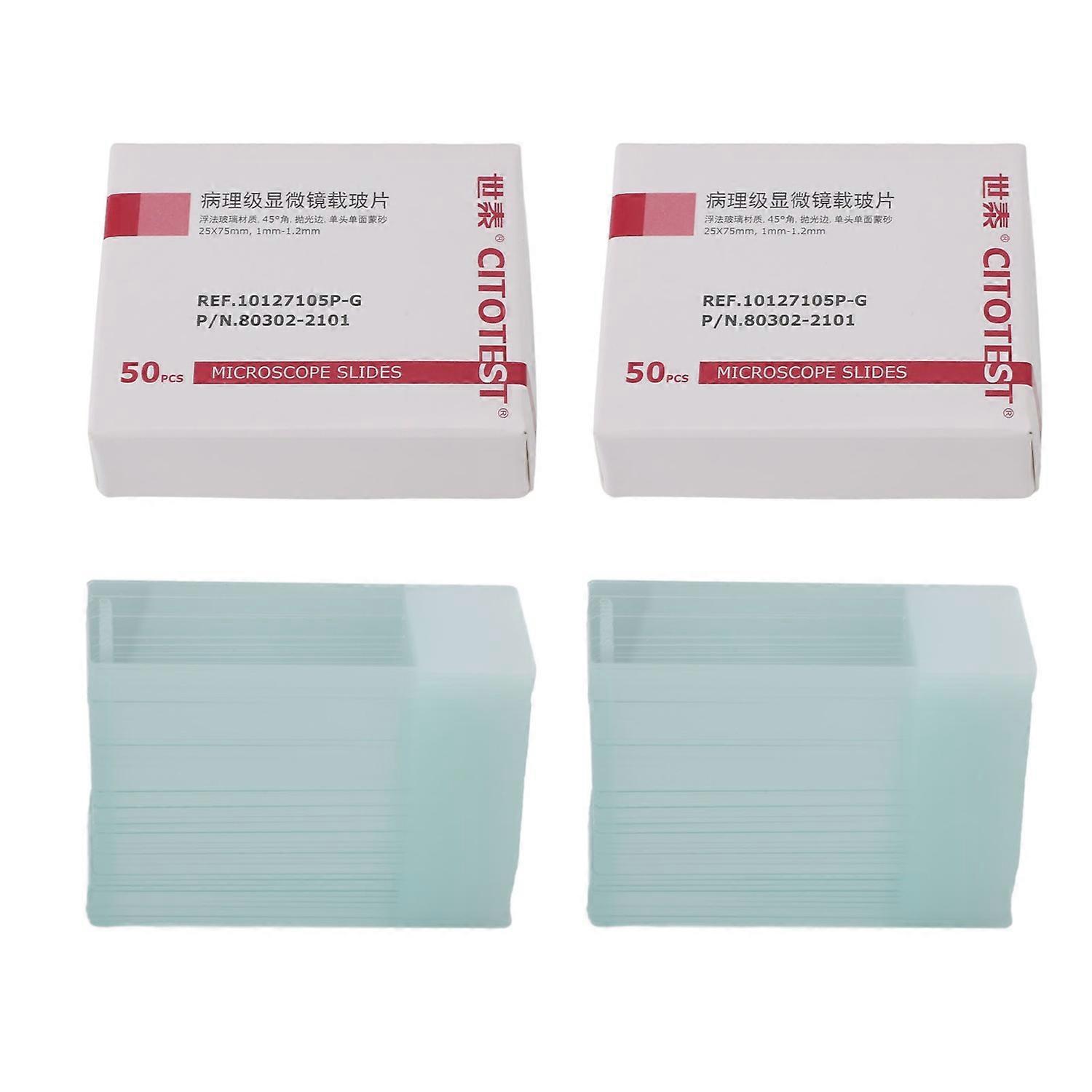 100Pcs Microscope Slides Rounded Corner Blank Glass Microscope Slides for Wet Specimen for Lab Sampl