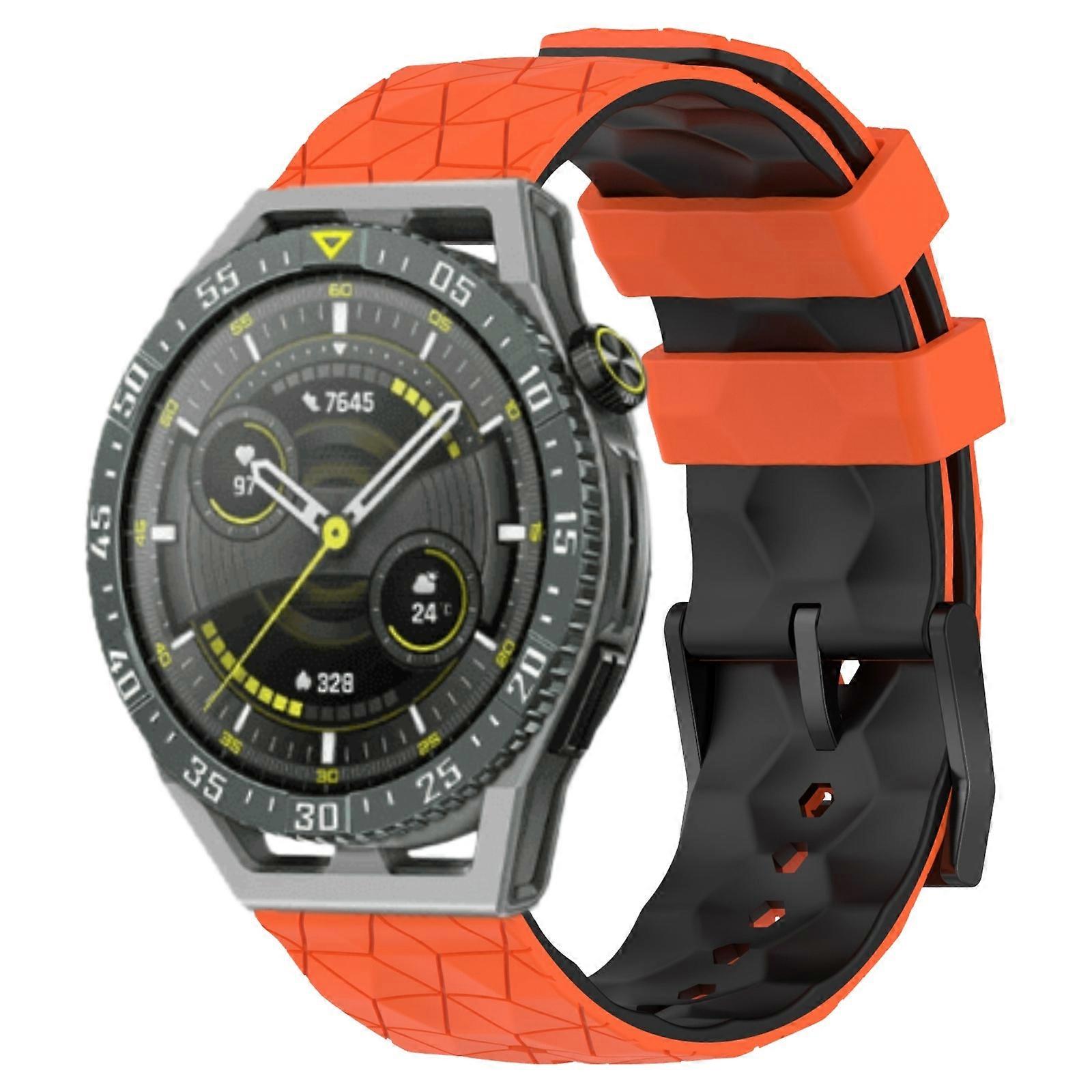 For Huawei Watch GT 3 SE 22mm Football Pattern Two-Color Silicone Watch Band