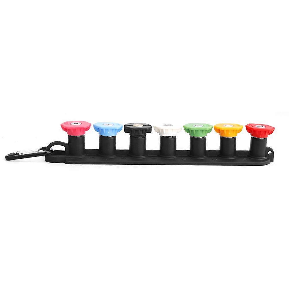 Pressure washer spray nozzle with holder for versatile use, 7 colors